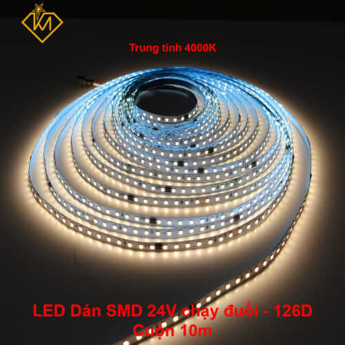 Cuộn 10m - Led dây dán 24V chạy đuổi điều khiển bằng