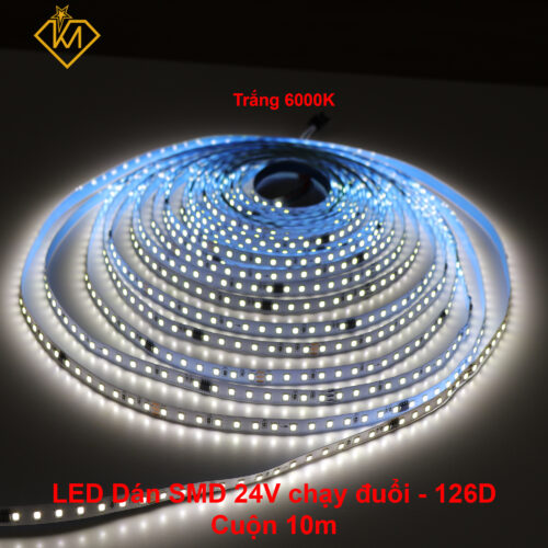 Cuộn 10m - Led dây dán 24V chạy đuổi điều khiển bằng