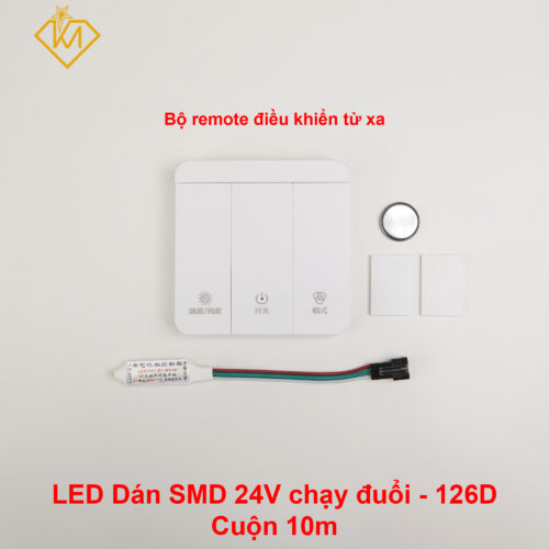Cuộn 10m - Led dây dán 24V chạy đuổi điều khiển bằng