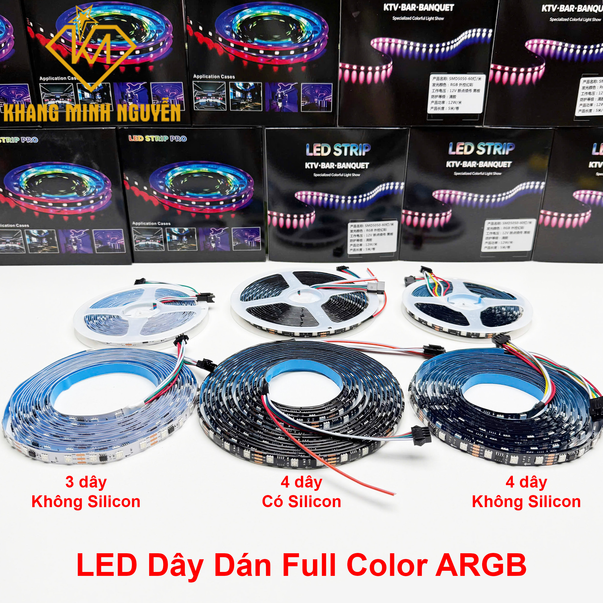 (Cuộn 5m) Led Dán 12V Fullcolor ARGB