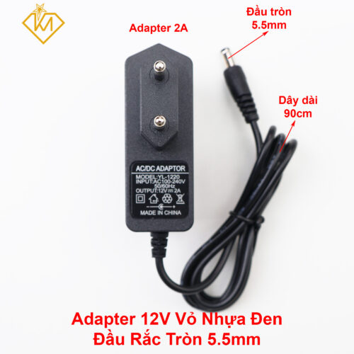 Adapter 12V - 2A - 24W đầu nguồn tròn 5.5mm