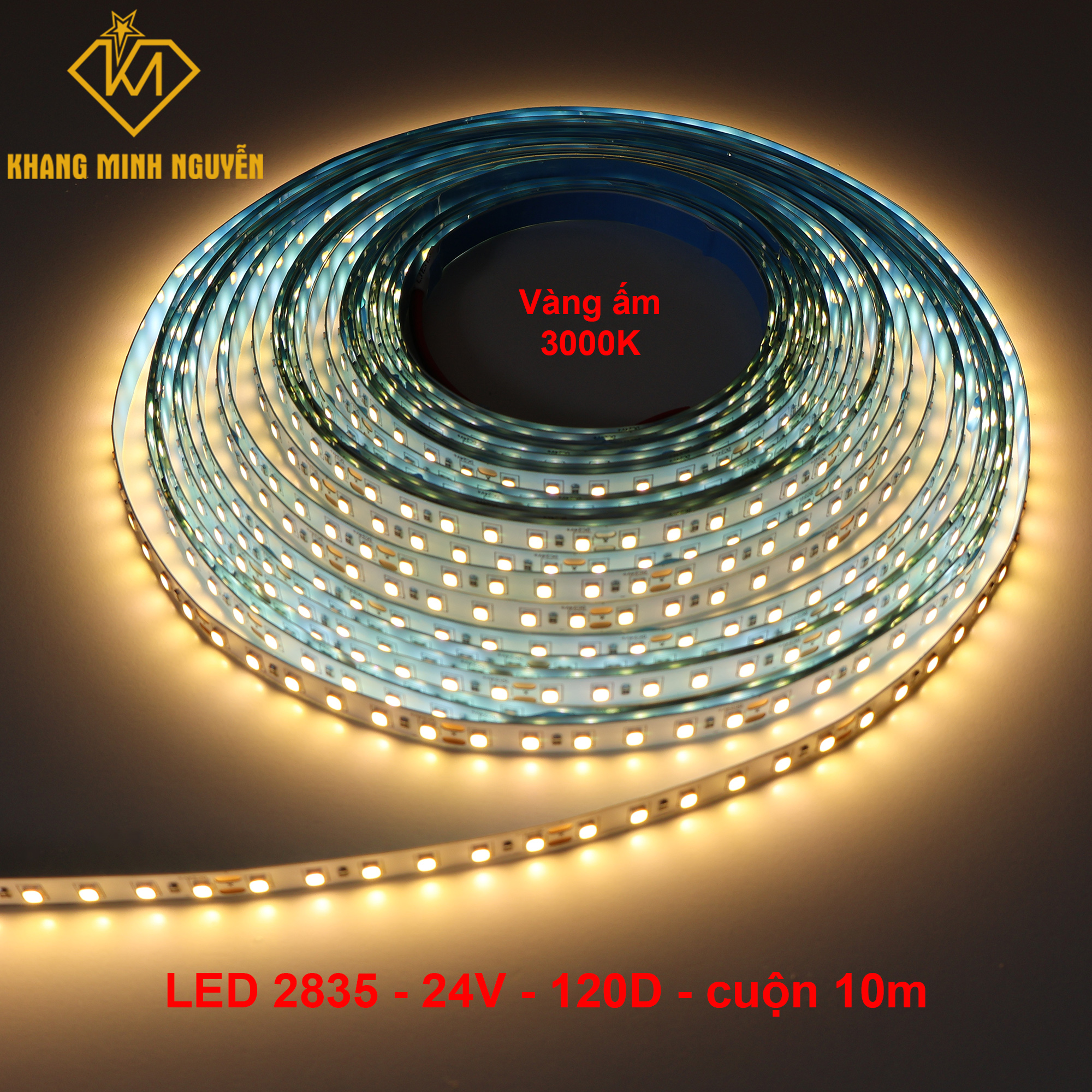 LED dây dán 24V 2835 120D - Vàng ấm 3000K LED dây dán 24V 2835 120D - Vàng ấm 3000K