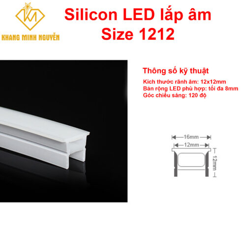 Ống Silicon Led 12x12 lắp âm - định hình đèn led dây