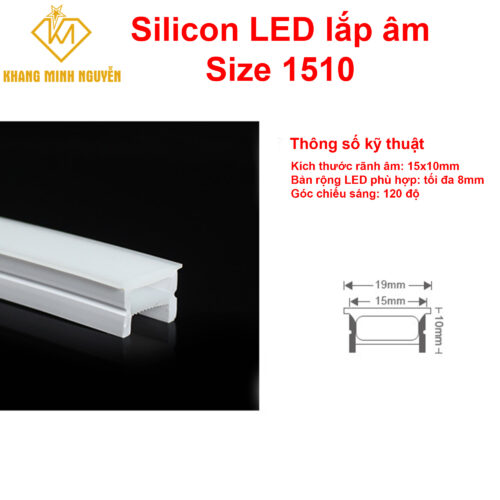 Ống Silicon Led 15x10 lắp âm - định hình đèn led dây