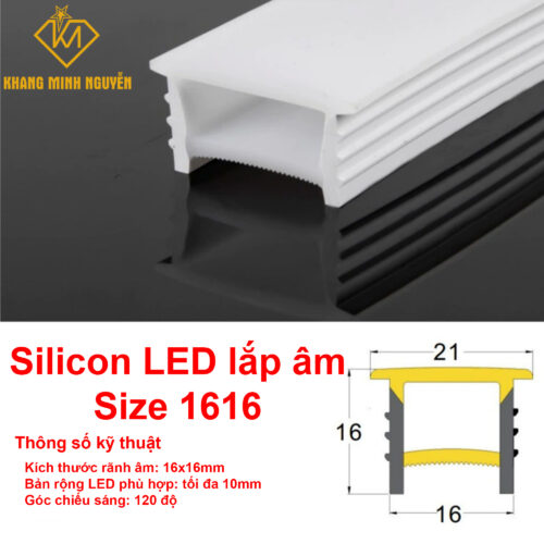 Ống Silicon Led 16x16 lắp âm - định hình đèn led dây