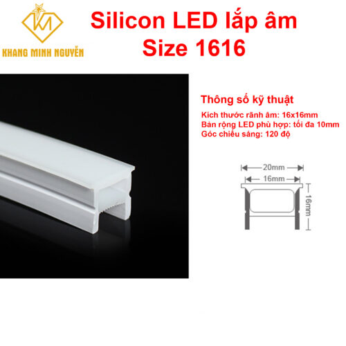 Ống Silicon Led 16x16 lắp âm - định hình đèn led dây