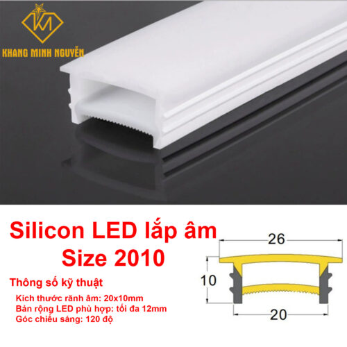 Ống Silicon Led 20x10 lắp âm - định hình đèn led dây