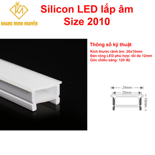 Ống Silicon Led 20x10 lắp âm - định hình đèn led dây