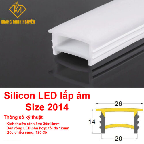 Ống Silicon Led 20x14 lắp âm - định hình đèn led dây