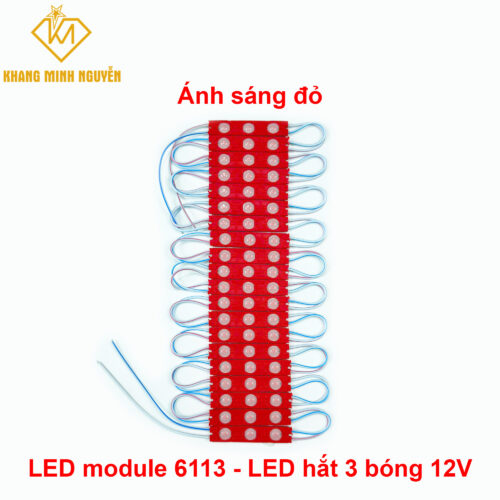 Led modul 3 bóng 6113 - 12V siêu sáng, ánh sáng đỏ