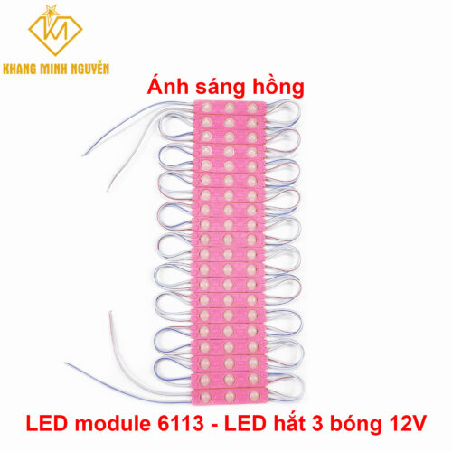 Led modul 3 bóng 6113 - 12V siêu sáng, ánh sáng hồng