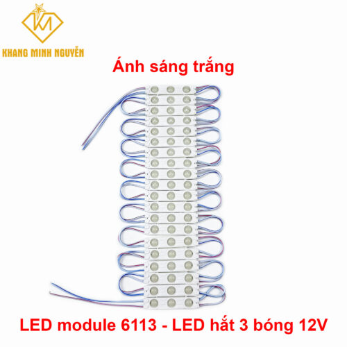 Led modul 3 bóng 6113 - 12V siêu sáng, ánh sáng trắng
