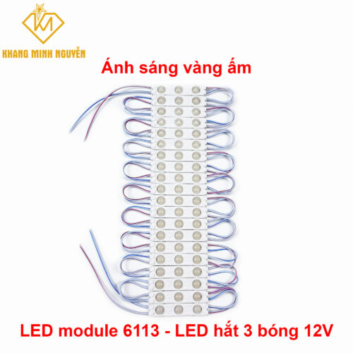 Led modul 3 bóng 6113 - 12V siêu sáng, ánh sáng vàng