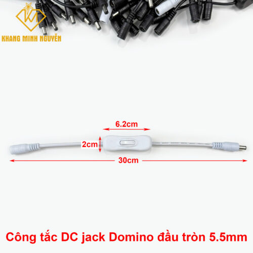 Công tắc DC đầu tròn Domino 5.5mmCông tắc DC đầu tròn Domino 5.5mm màu trắng