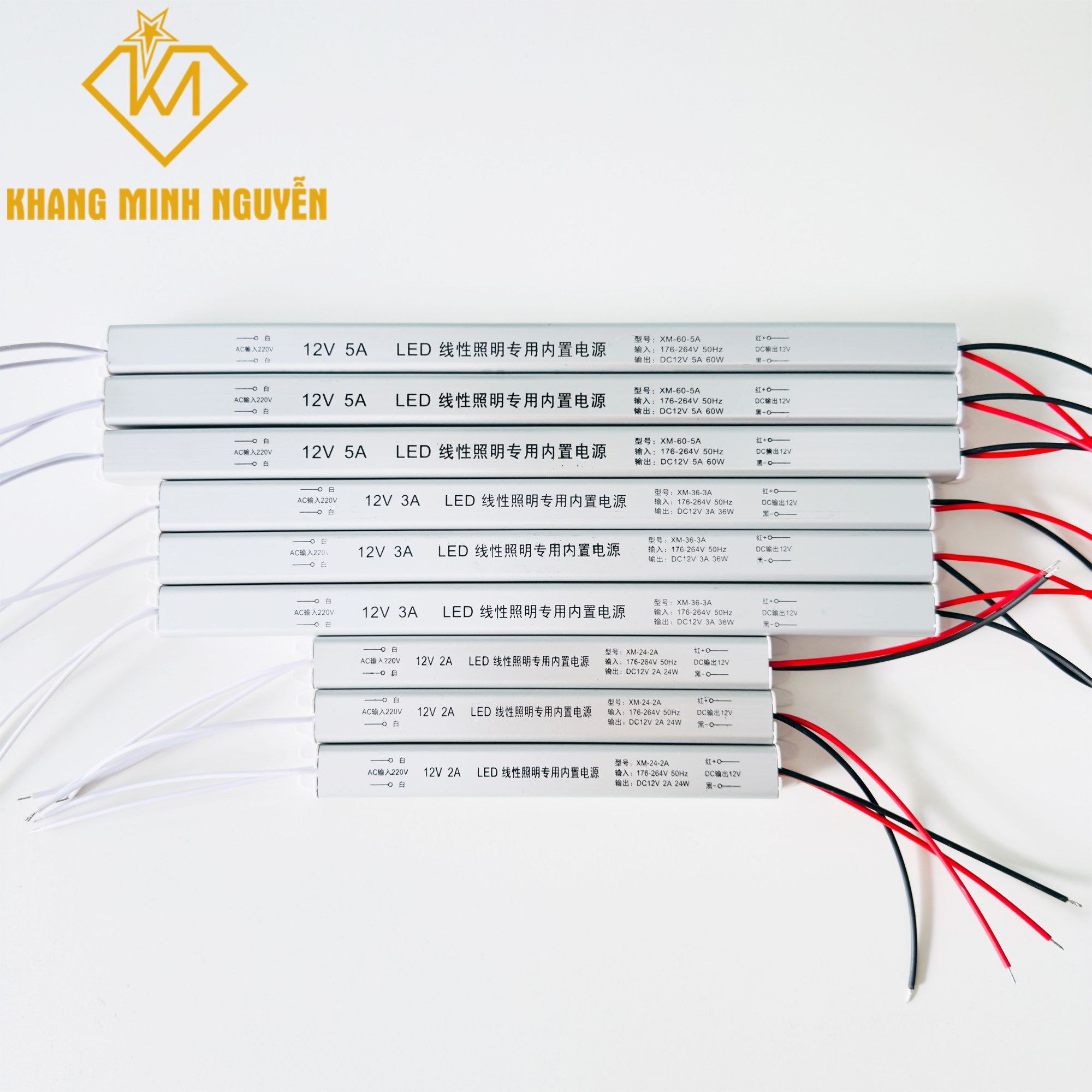 Nguồn đũa 12V - 2A|3A|5A - 24W|36W|60W dùng cho đèn LED 12V Nguồn đũa 12V - 2A|3A|5A - 24W|36W|60W dùng cho đèn LED 12V