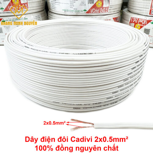 Dây điện CADIVI đôi 2x0.5mm - 0,6/1kV cuộn 100m - hàng chính hãng CADIVI