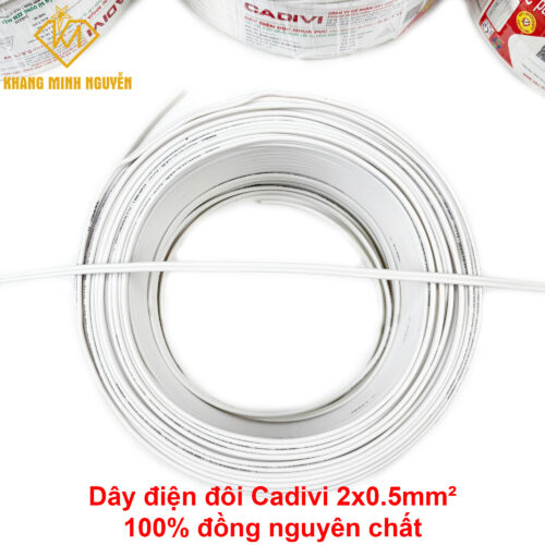 Dây điện CADIVI đôi 2x0.5mm - 0,6/1kV cuộn 100m - hàng chính hãng CADIVI