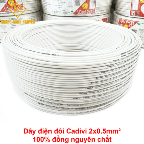 Dây điện CADIVI đôi 2x0.5mm - 0,6/1kV cuộn 100m - hàng chính hãng CADIVI