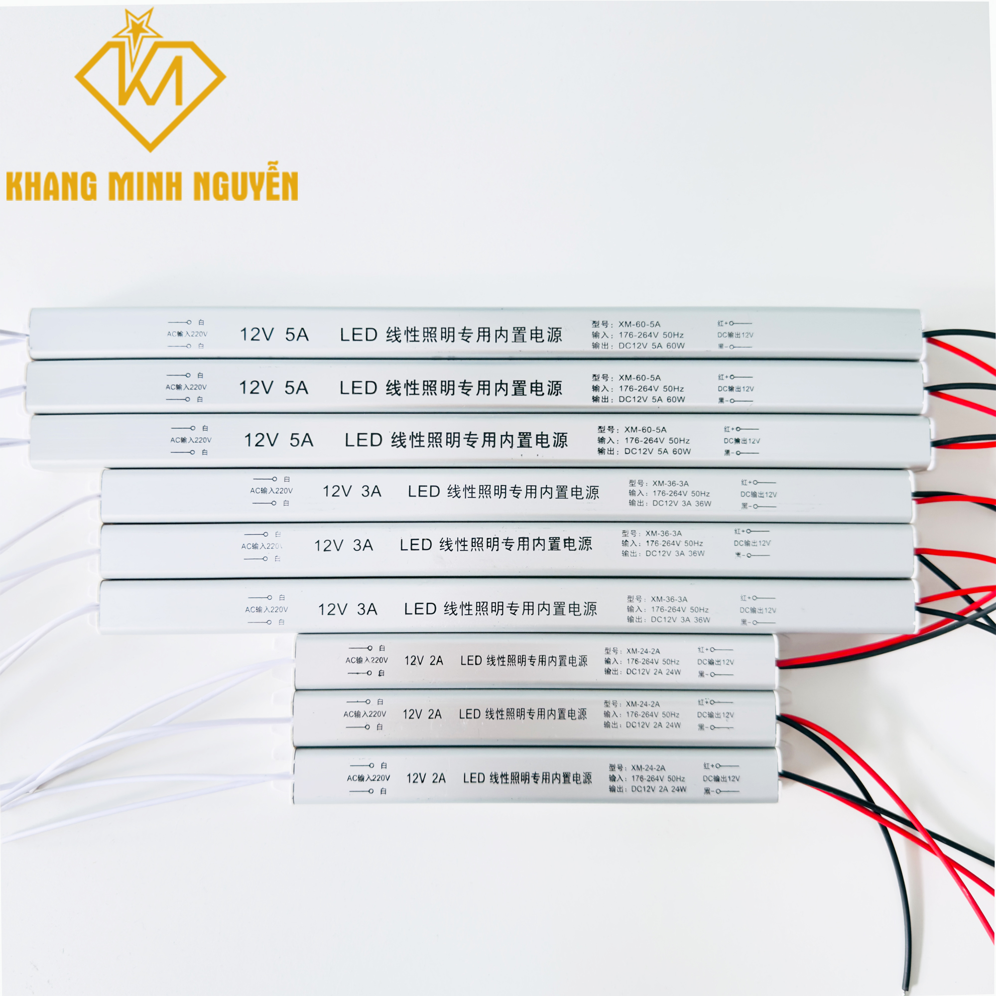 Nguồn đũa 12V - 2A|3A|5A - 24W|36W|60W dùng cho đèn LED 12V Nguồn đũa 12V - 2A|3A|5A - 24W|36W|60W dùng cho đèn LED 12V