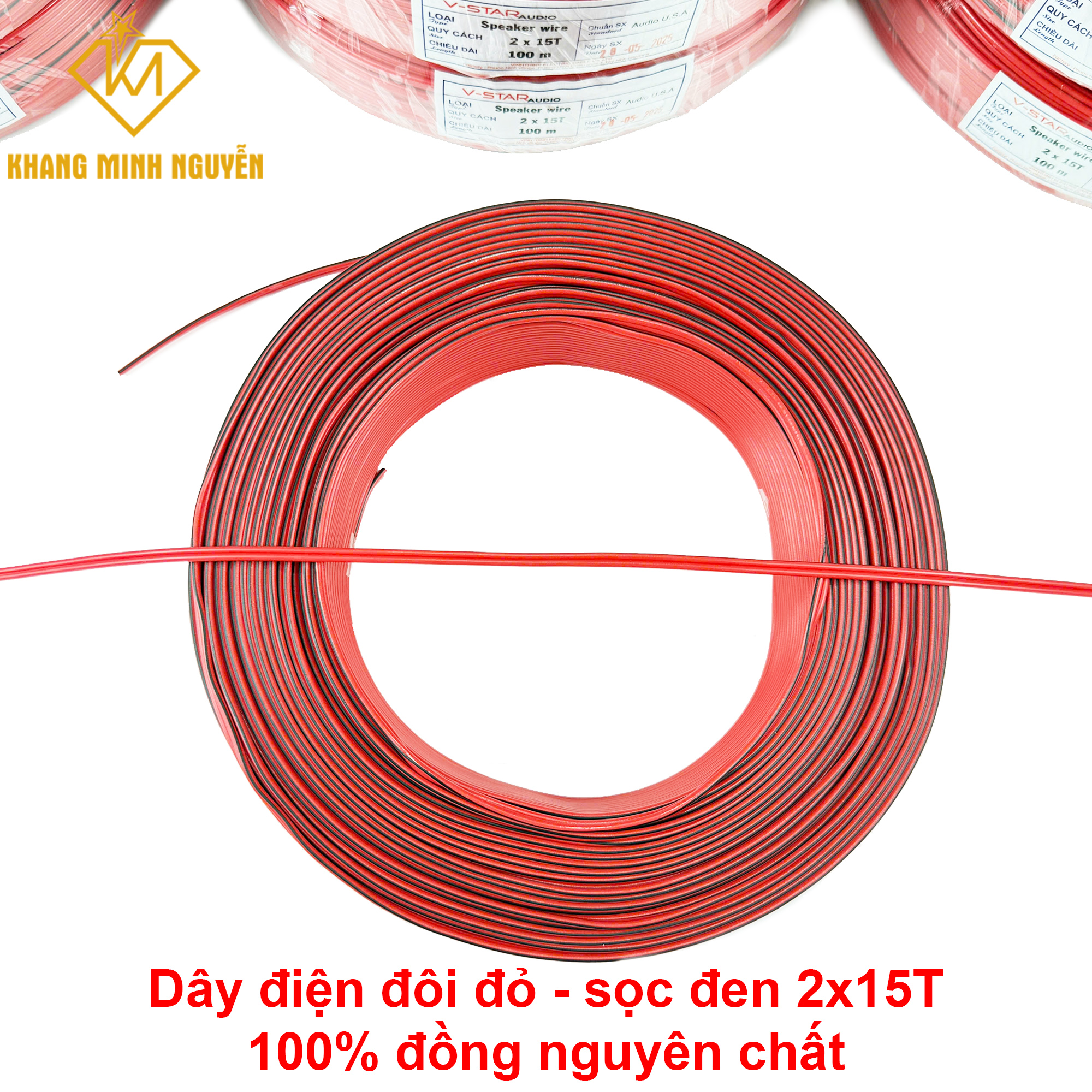 Dây đôi 2 màu đỏ sọc đen chuyên dụng cho đèn led, bảng hiệu Dây đôi 2 màu đỏ sọc đen chuyên dụng cho đèn led, bảng hiệu