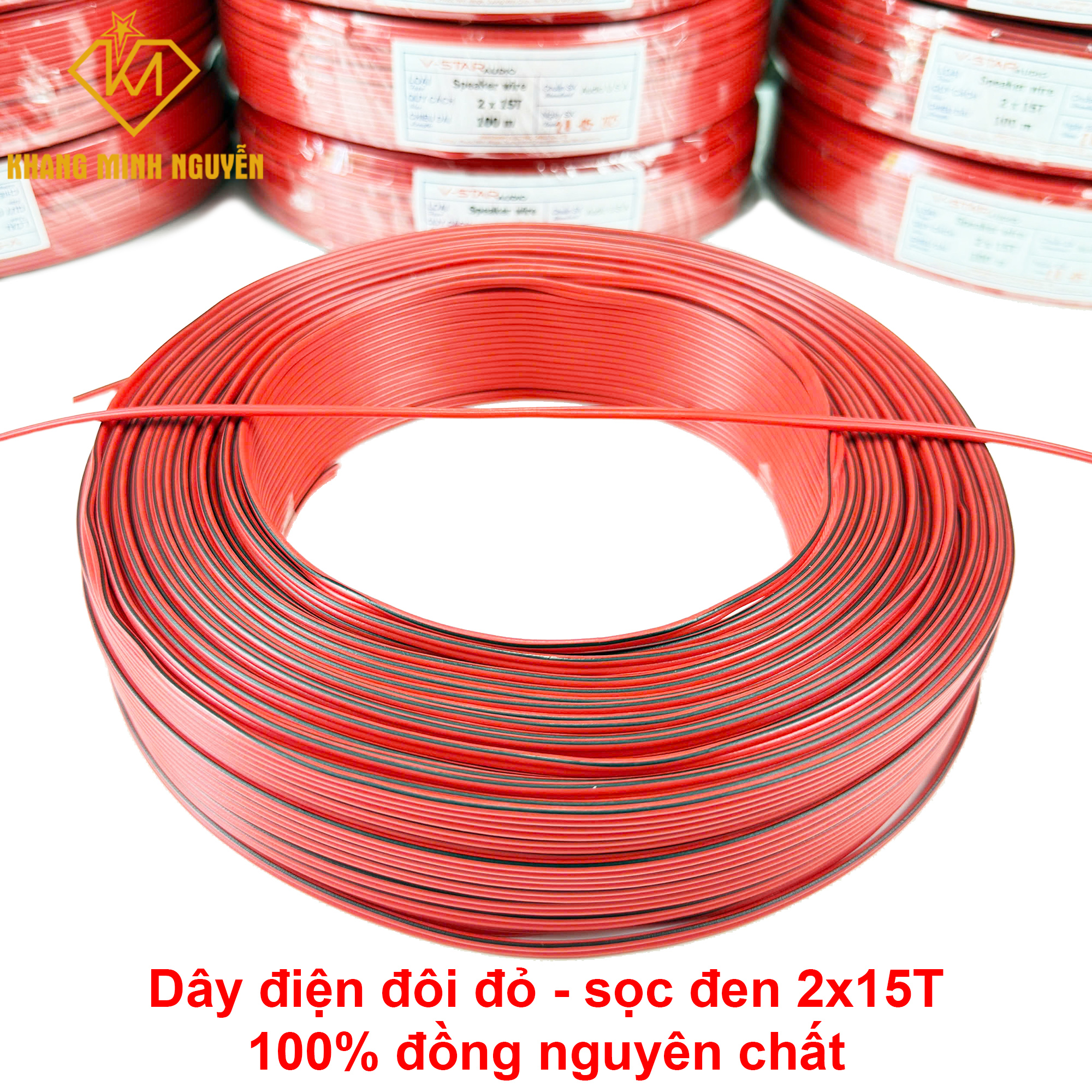 Dây đôi 2 màu đỏ sọc đen chuyên dụng cho đèn led, bảng hiệu Dây đôi 2 màu đỏ sọc đen chuyên dụng cho đèn led, bảng hiệu