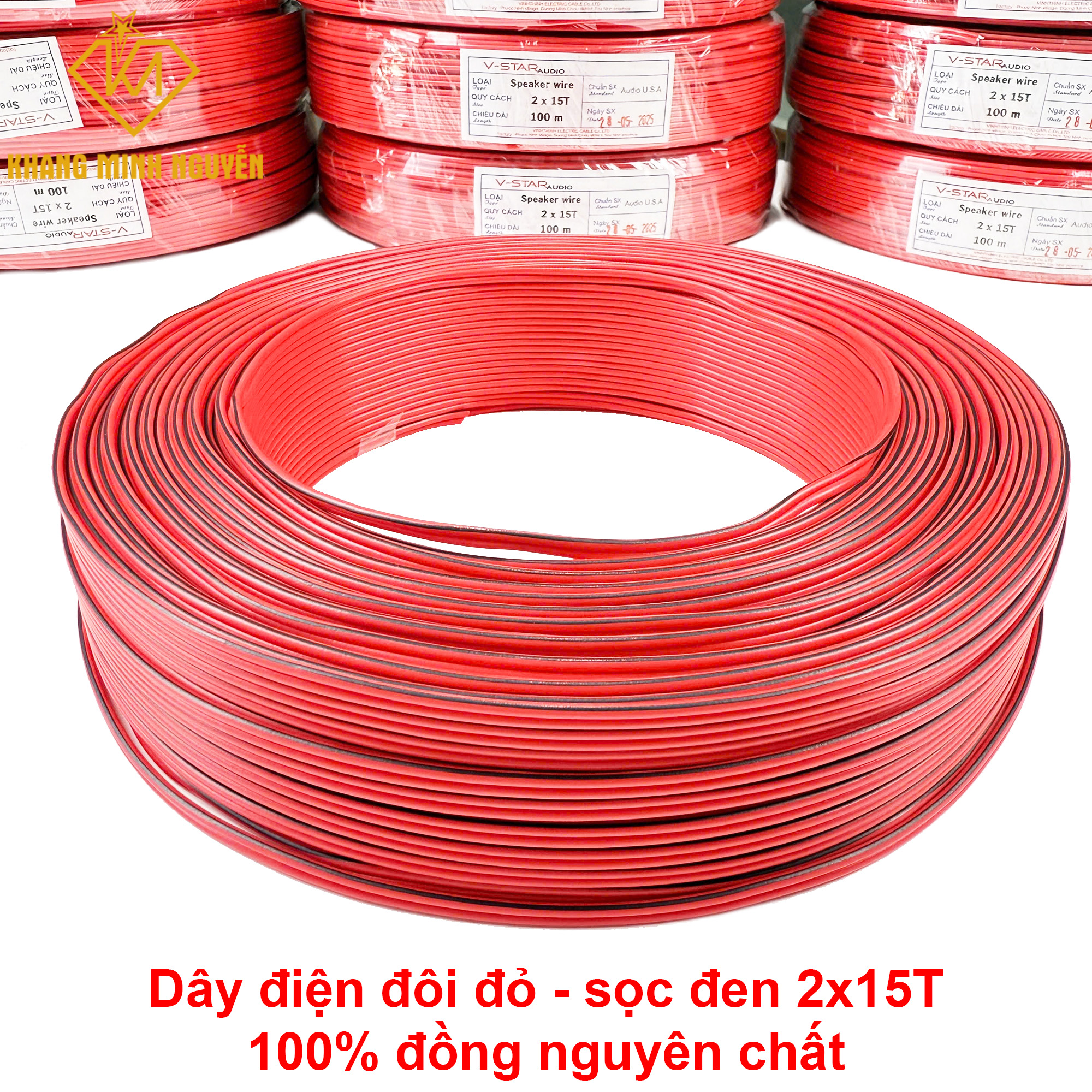 Dây đôi 2 màu đỏ sọc đen chuyên dụng cho đèn led, bảng hiệu Dây đôi 2 màu đỏ sọc đen chuyên dụng cho đèn led, bảng hiệu