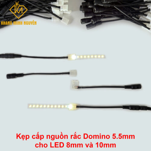 Jack nối, Rắc nối nhanh dây led với nguồn DC đầu tròn cổng Domino 5.5mm
