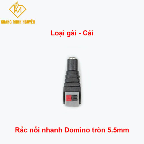 Jack nối, Rắc nối nhanh DC đầu tròn cổng Domino 5.5mm - Loại gài (Cái)