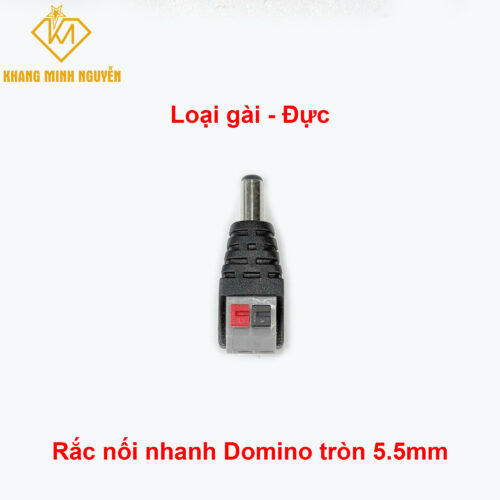 Jack nối, Rắc nối nhanh DC đầu tròn cổng Domino 5.5mm - Loại gài (Đực)