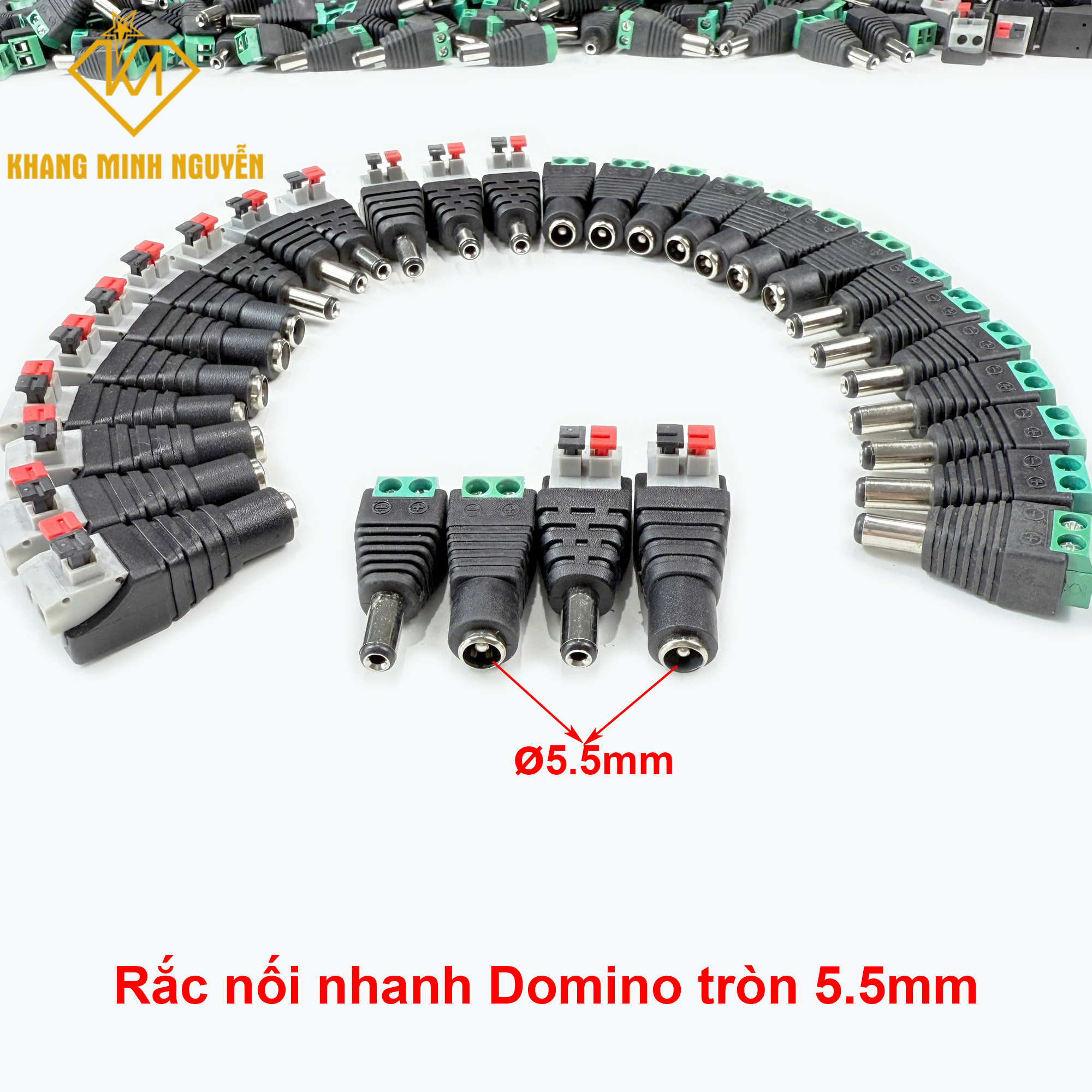 Jack nối, Rắc nối nhanh DC đầu tròn cổng Domino 5.5mm