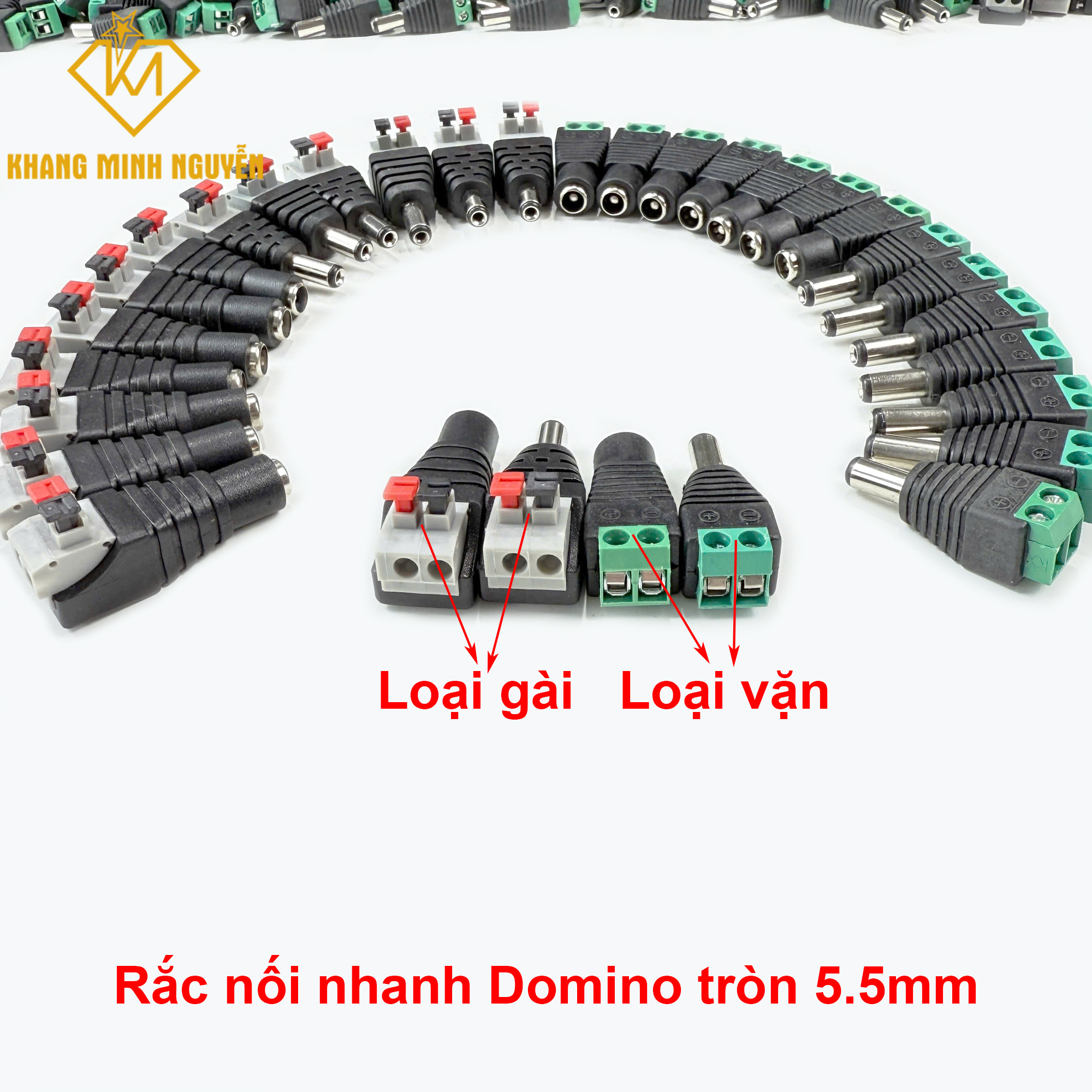 Jack nối, Rắc nối nhanh DC đầu tròn cổng Domino 5.5mm Jack nối, Rắc nối nhanh DC đầu tròn cổng Domino 5.5mm