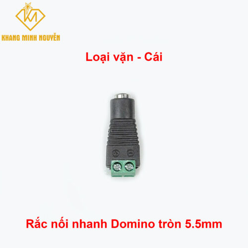 Jack nối, Rắc nối nhanh DC đầu tròn cổng Domino 5.5mm - Loại vặn (Cái)
