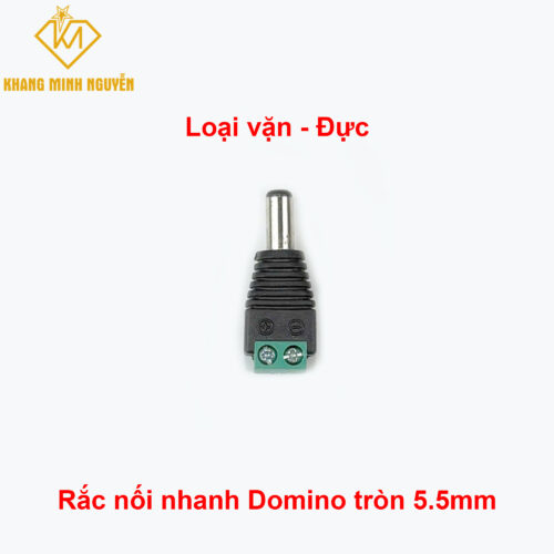 Jack nối, Rắc nối nhanh DC đầu tròn cổng Domino 5.5mm - Loại vặn (Đực)