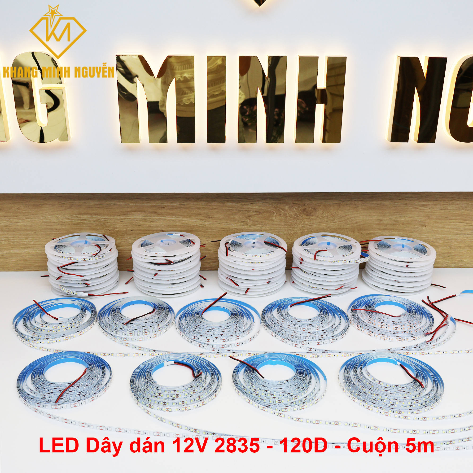 Đèn LED dây 12V 2835 SMD 120 mắt/mét - cuộn 5m Đèn LED dây 12V 2835 SMD 120 mắt/mét - cuộn 5m
