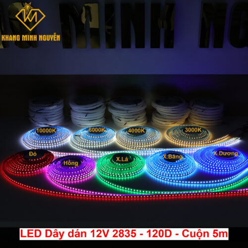Đèn LED dây 12V 2835 SMD 120 mắt/mét - cuộn 5m