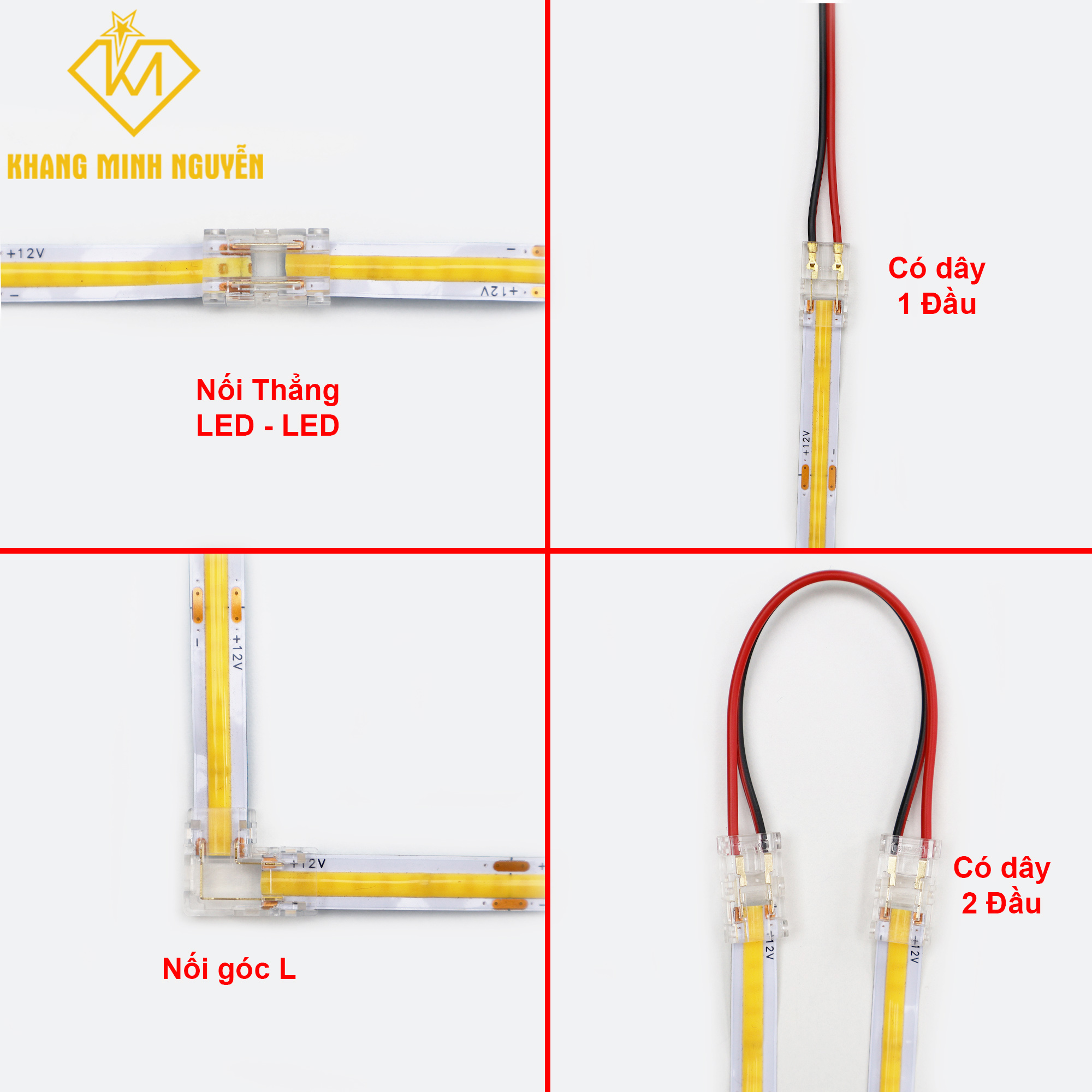 Đầu nối LED, kẹp nối LED chuyên dụng cho led dây COB