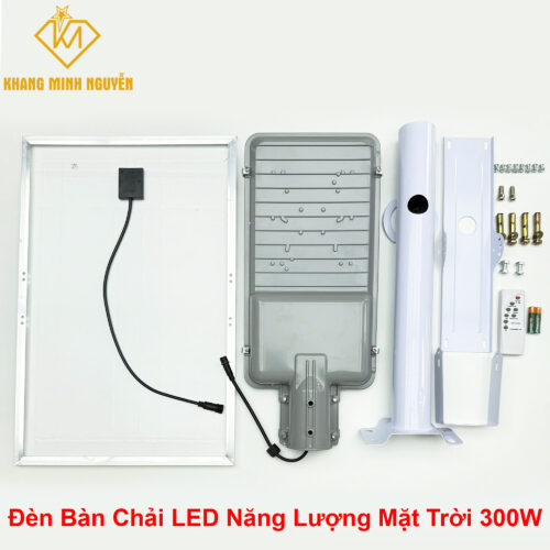 Đèn Bàn Chải Năng Lương Mặt Trời 300W IP65 - Siêu sáng - Pin dung lượng lớn - Tấm pin 53x35cm