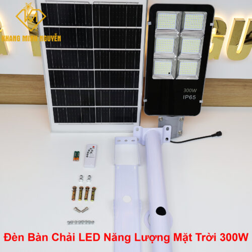 Đèn Bàn Chải Năng Lương Mặt Trời 300W IP65 - Siêu sáng - Pin dung lượng lớn - Tấm pin 53x35cm