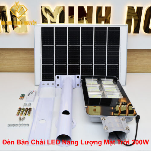 Đèn Bàn Chải Năng Lương Mặt Trời 300W IP65 - Siêu sáng - Pin dung lượng lớn - Tấm pin 53x35cm