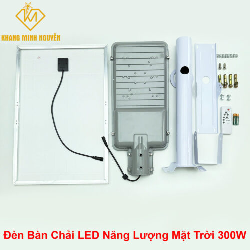Đèn Bàn Chải Năng Lương Mặt Trời 300W IP65 - Siêu sáng - Pin dung lượng lớn - Tấm pin 53x35cm