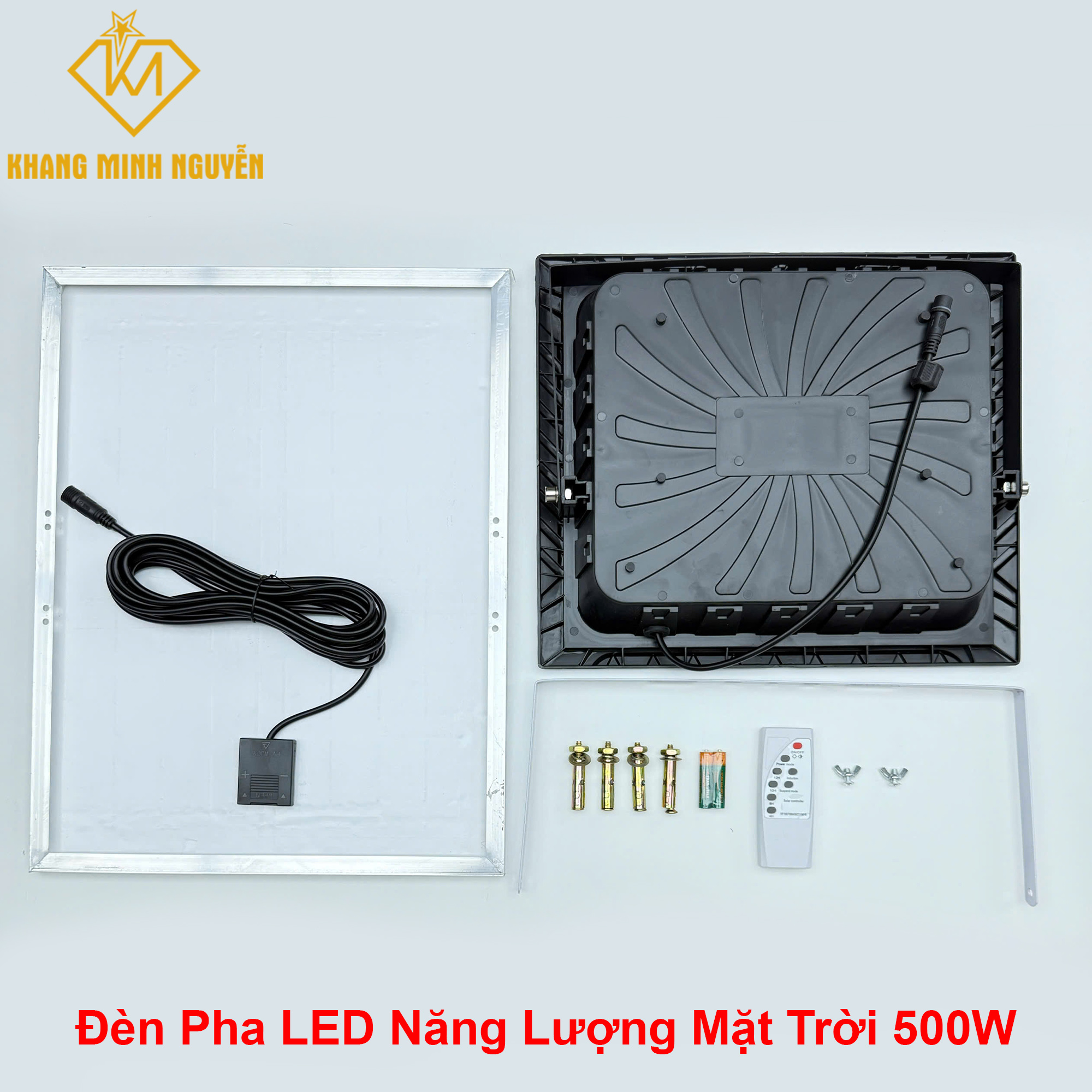 Đèn Pha LED Năng Lượng Mặt Trời 500W IP67 – Siêu sáng, Pin dung lượng lớn, Tấm pin 45x35cm Đèn Pha LED Năng Lượng Mặt Trời 500W IP67 – Siêu sáng, Pin dung lượng lớn, Tấm pin 45x35cm