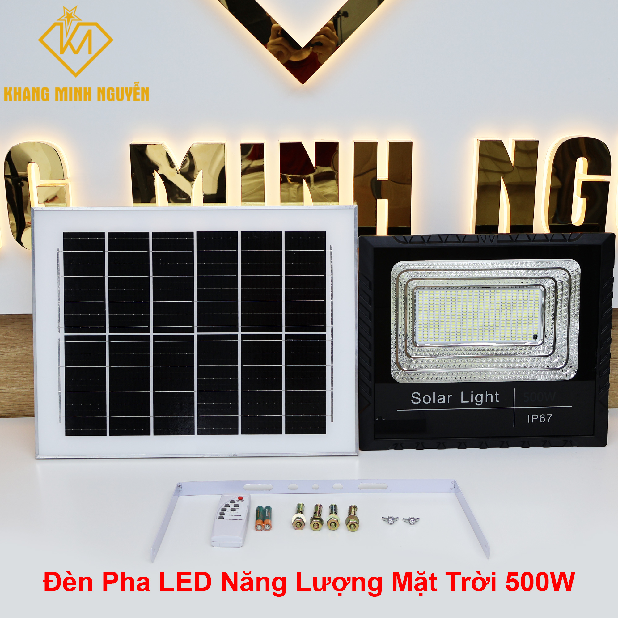Đèn Pha LED Năng Lượng Mặt Trời 500W IP67 – Siêu sáng, Pin dung lượng lớn, Tấm pin 45x35cm Đèn Pha LED Năng Lượng Mặt Trời 500W IP67 – Siêu sáng, Pin dung lượng lớn, Tấm pin 45x35cm
