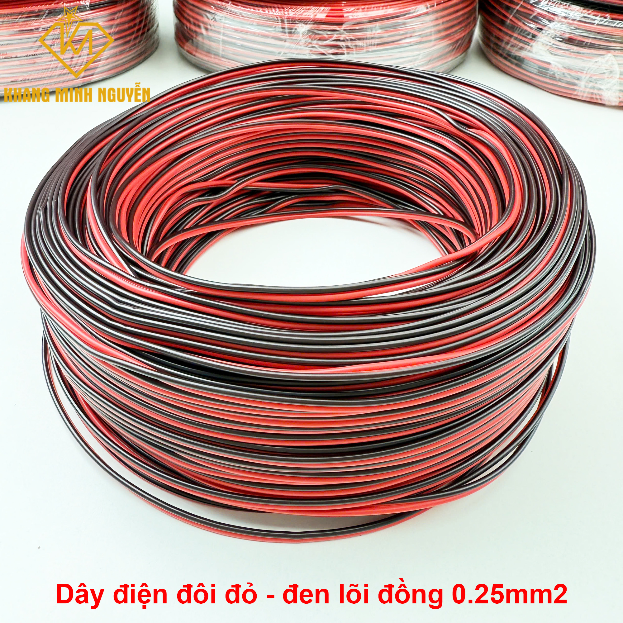 Cuộn 100m dây đôi 2 màu đỏ đen chuyên dùng cho đèn LED Cuộn 100m dây đôi 2 màu đỏ đen chuyên dùng cho đèn LED
