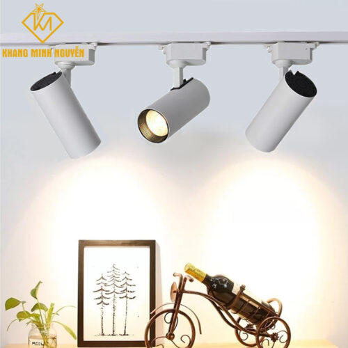 Combo Đèn ray rọi, đèn ống bơ trang trí - Combo 3 đèn + ray trắng