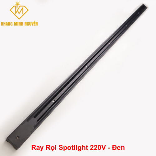 Combo Đèn ray rọi, đèn ống bơ trang trí - Ray đen